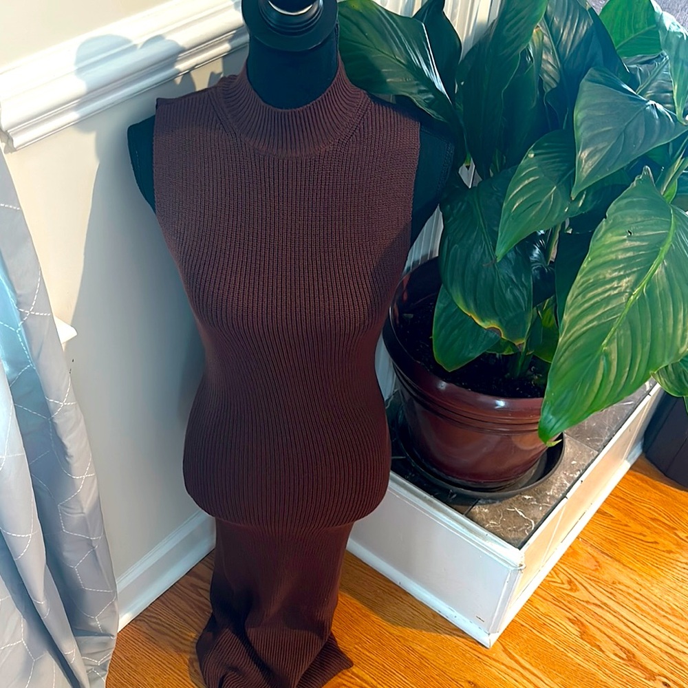 Forever 21 Brown Sleeveless Knit Dress
